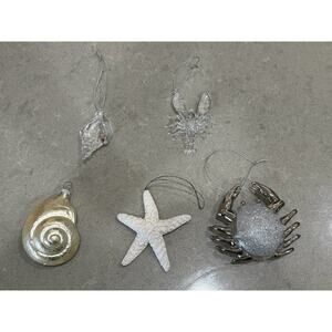 Lot Of 5 Beach/ocean Christmas Ornaments